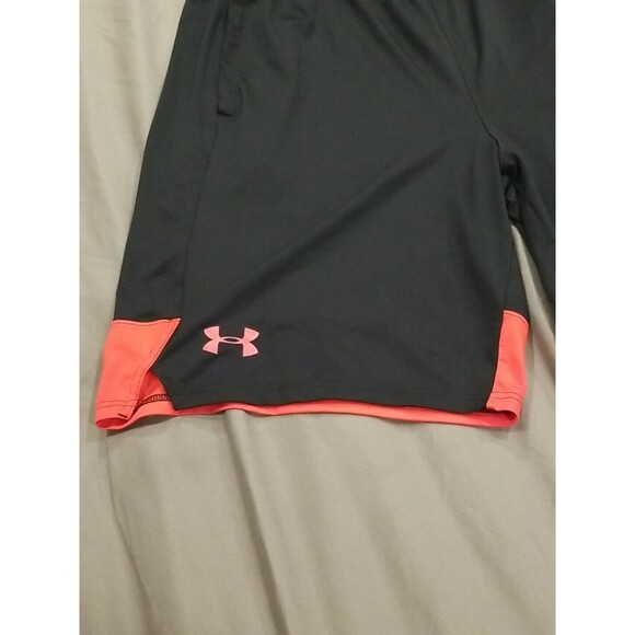 Under Armour Shorts Men Large Loose Red Black Elastic Waist Athletic Heat Gear - Picture 2 of 11